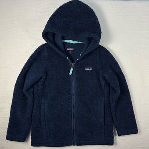 Patagonia Navy Blue Kids Full-Zip Fleece Jacket Size Small (7-8)
